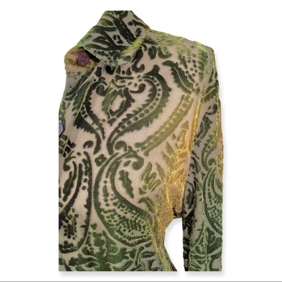 Vintage 1990s Velvet On Silk Maxi Skirt and Blouse, - Picture 7 of 16